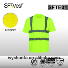 100% poliéster de seguridad camiseta 3m cinta reflectante para la ropa de alta visibilidad camisas EN ISO 20471